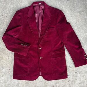 SEARS vintage burgundy corduroy blazer sport coat jacket The Men’s Store s 40S